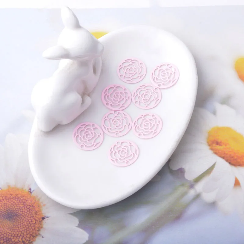 30 Stück AC6812 Messing-Filigran-Schmuck Rosenblüten-Verbinder Anhänger DIY Damen Ohrring Halskette Zubehör – Detail 11