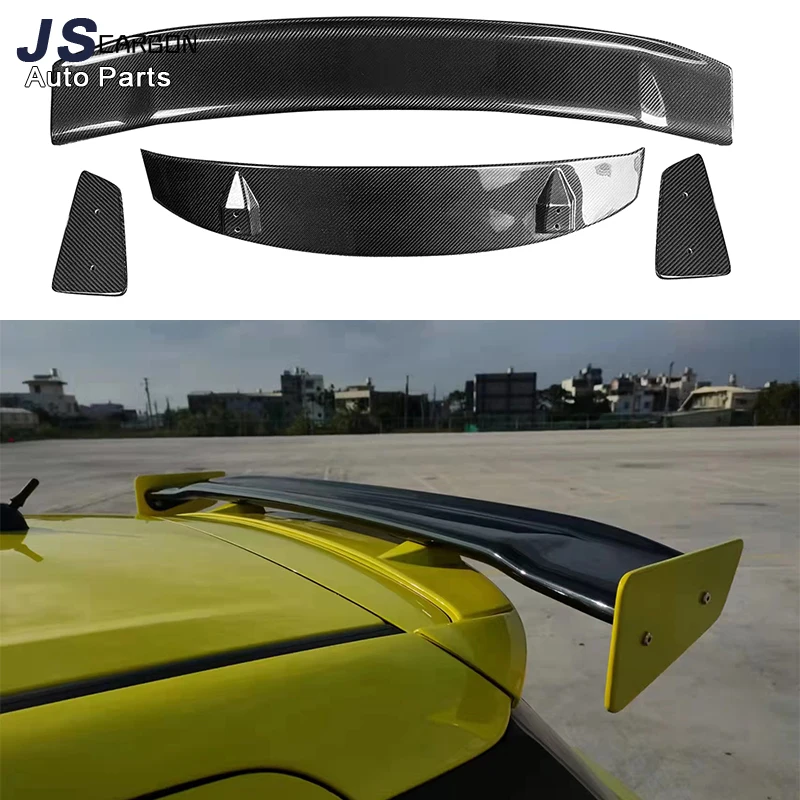 Auto carro traseiro Trunk Spoiler, Upgrade Body Kit, Carbon Fins Tail Fins para série Suzuki Swift ZC33S RZ estilo