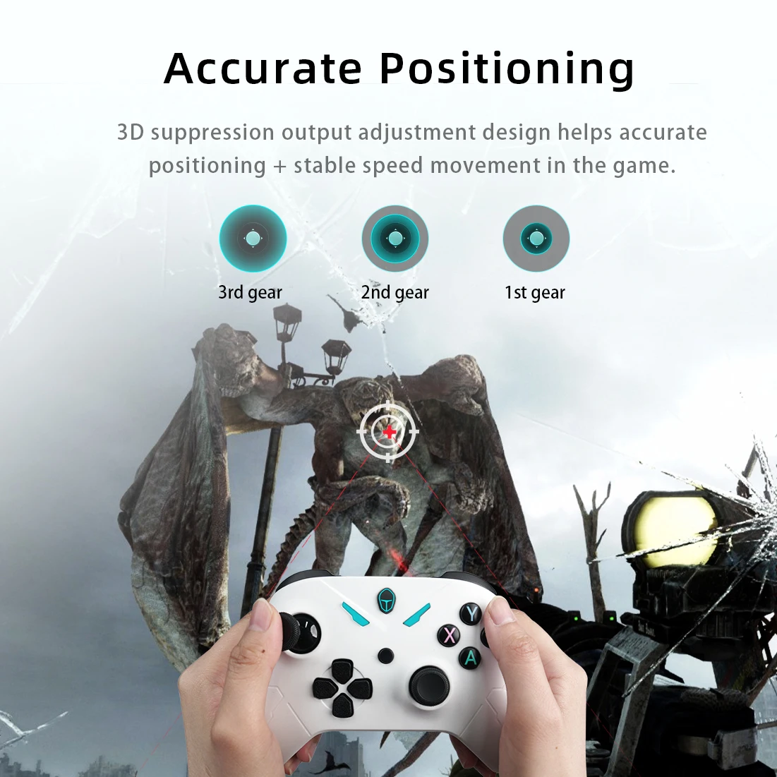 Thunderbot – manette de jeu G25, avec vibrations, sans fil, filaire, contrôleur de jeu avec fonction Turbo, pour PC Windows, Smart TV, Joysticks