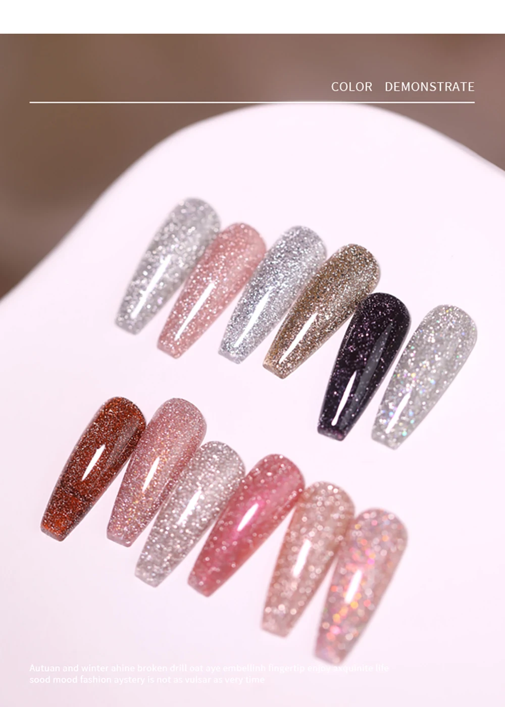 Vendeeni 24 Farben/Set Glitzer-Broken-Diamond-Gel-Nagellack Glänzender Galaxy UV Soak-Off Gel-Lack Flash Gel-Lack für Nagelkunst – Detail 10