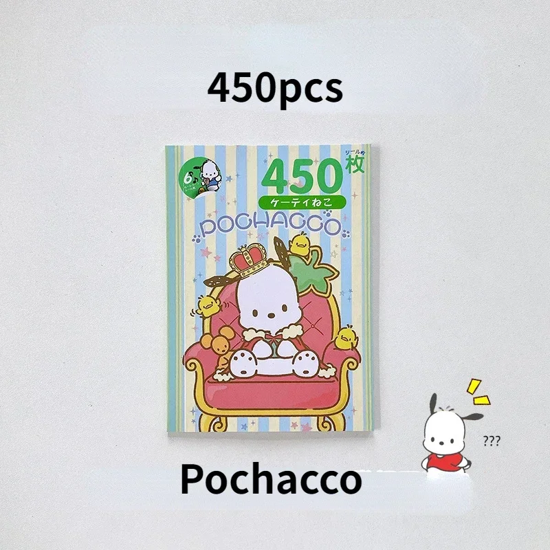 450pcs Cute Cartoon Sanrio Kuromi Cinnamoroll Melody Hello Kitty PomPomPurin Pochacco Sticker Book(See The Video for Details)