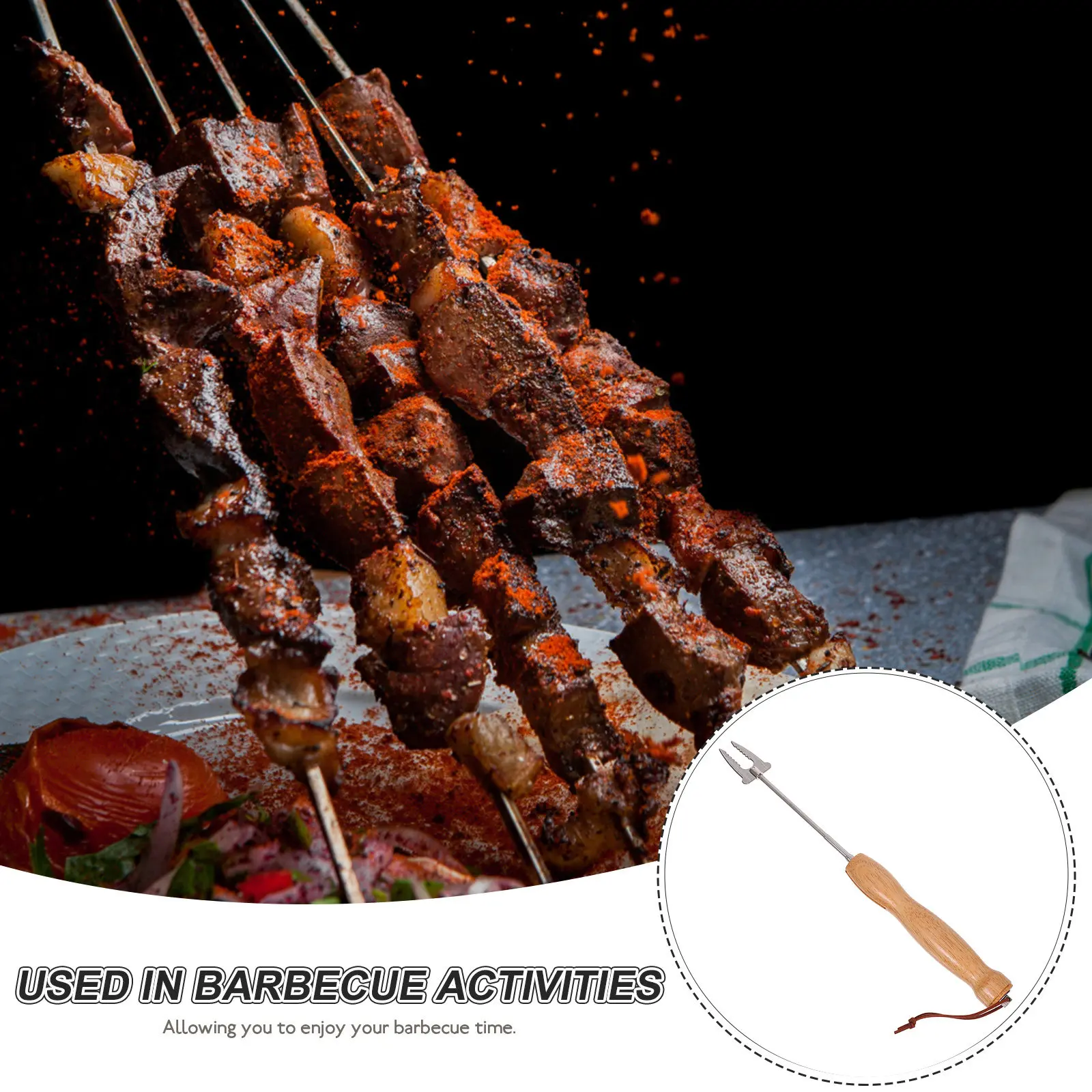 Telescoping Bbq Skewers Stainless Steel Extendable Roasting Forks for Marshmallows Hot Dogs Smores Chicken Wings Vegetables