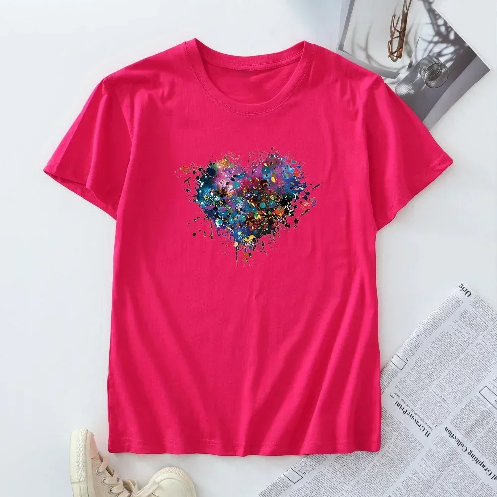 100% Cotton Summer Women Tees Plus Size Woman Tops 2024 Fashion Graphic T Shirts Female Tshirt Women's Short Sleeve T-shirt