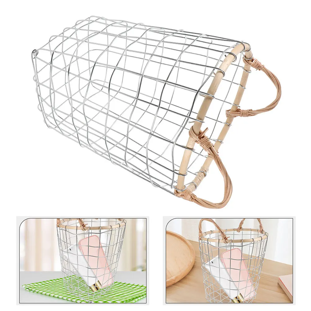 

Metal Firewood Storage Basket Vintage Round Wire Holder For Outdoor Camping Barbecue Rustic Home Decor Large Capacity Wood