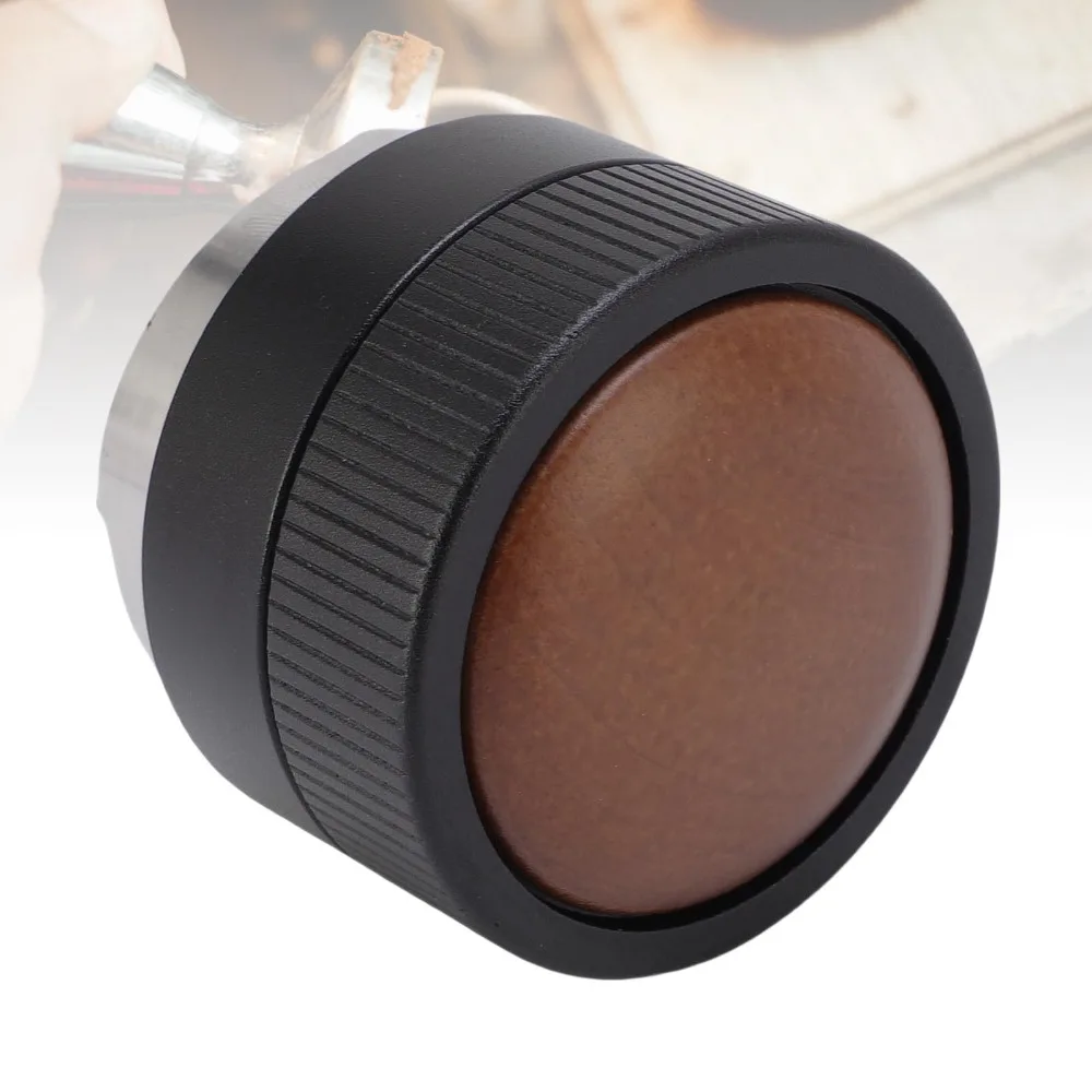 Stainless Steel Coffee Tamper Distributor Walnut Wood Lid 58mm Portafilter Coffee Leveler Tool 3-Slope Base Adjustable Depth