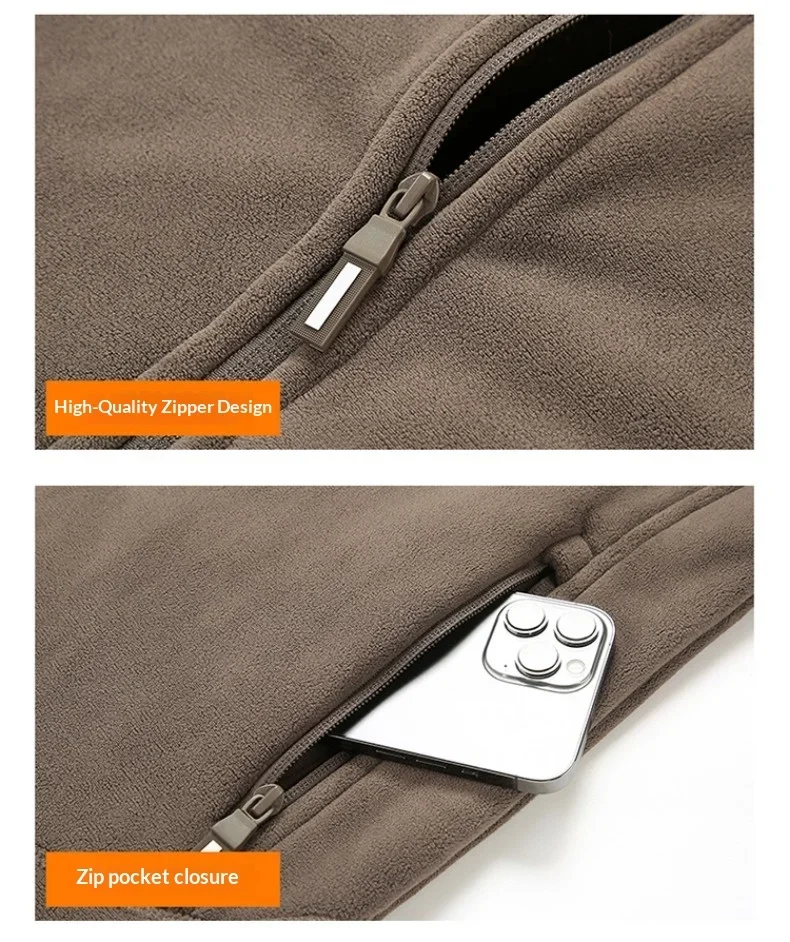 Dicke Fleece-Militärjacken für Herren, Herbst-Winter, warm, winddicht, lässige Parka-Mäntel, Streetwear, Vintage, schwere Oberbekleidung, Parkas – Detail 13