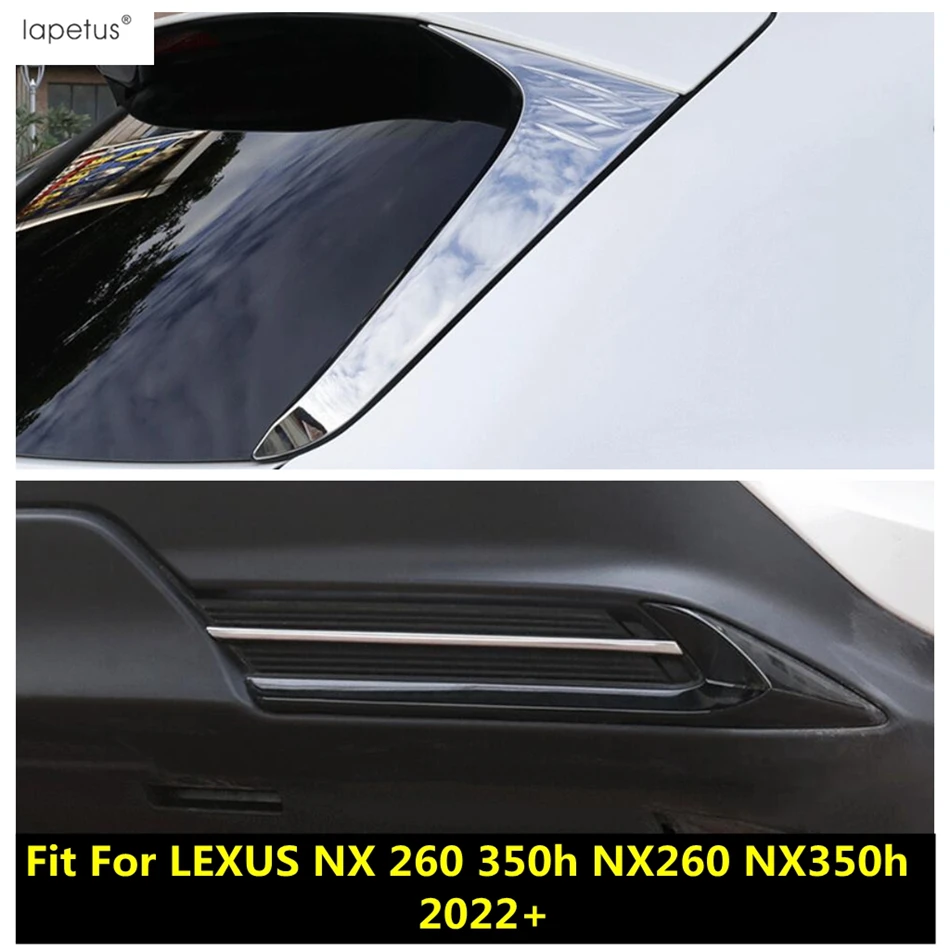 Rear Bumper Strip / Window Panel Sequins Cover Trim Stainless Steel Accessories For LEXUS NX 260 350h NX260 NX350h 2022 - 2024