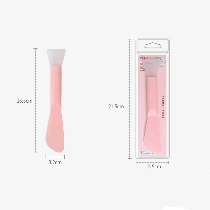 Brochas de maquillaje, cepillo para máscara Facial de doble cabezal, cepillo mezclador de barro de silicona rosa, aplicador de licuadora, herramientas cosméticas de belleza para el cuidado de la piel