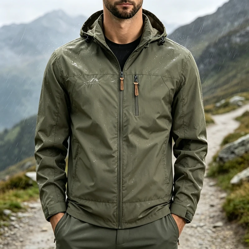 Chaqueta Impermeable para Senderismo, Otoño/Invierno, para Hombre, de Una Sola Capa, Cortavientos, Estilo Stormtrooper, Informal, Deportiva