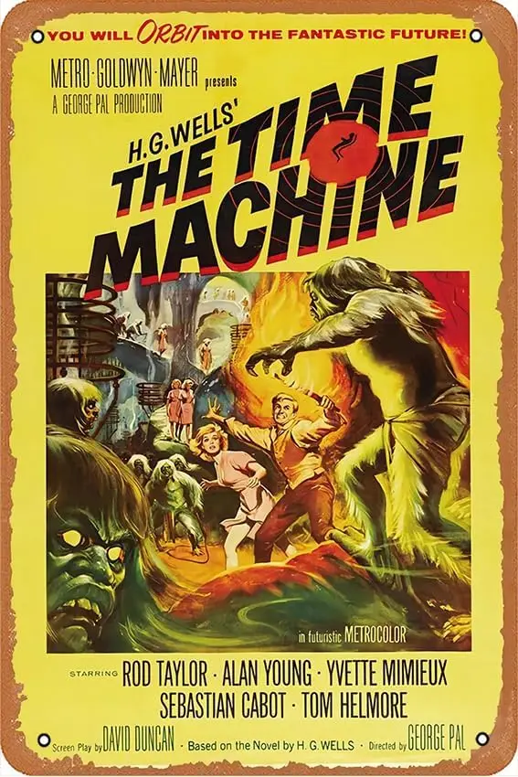 The Time Machine 1960 Metal Retro Tin Sign Wall Decoration 12 x 8 inches Movie Poster Vintage Look