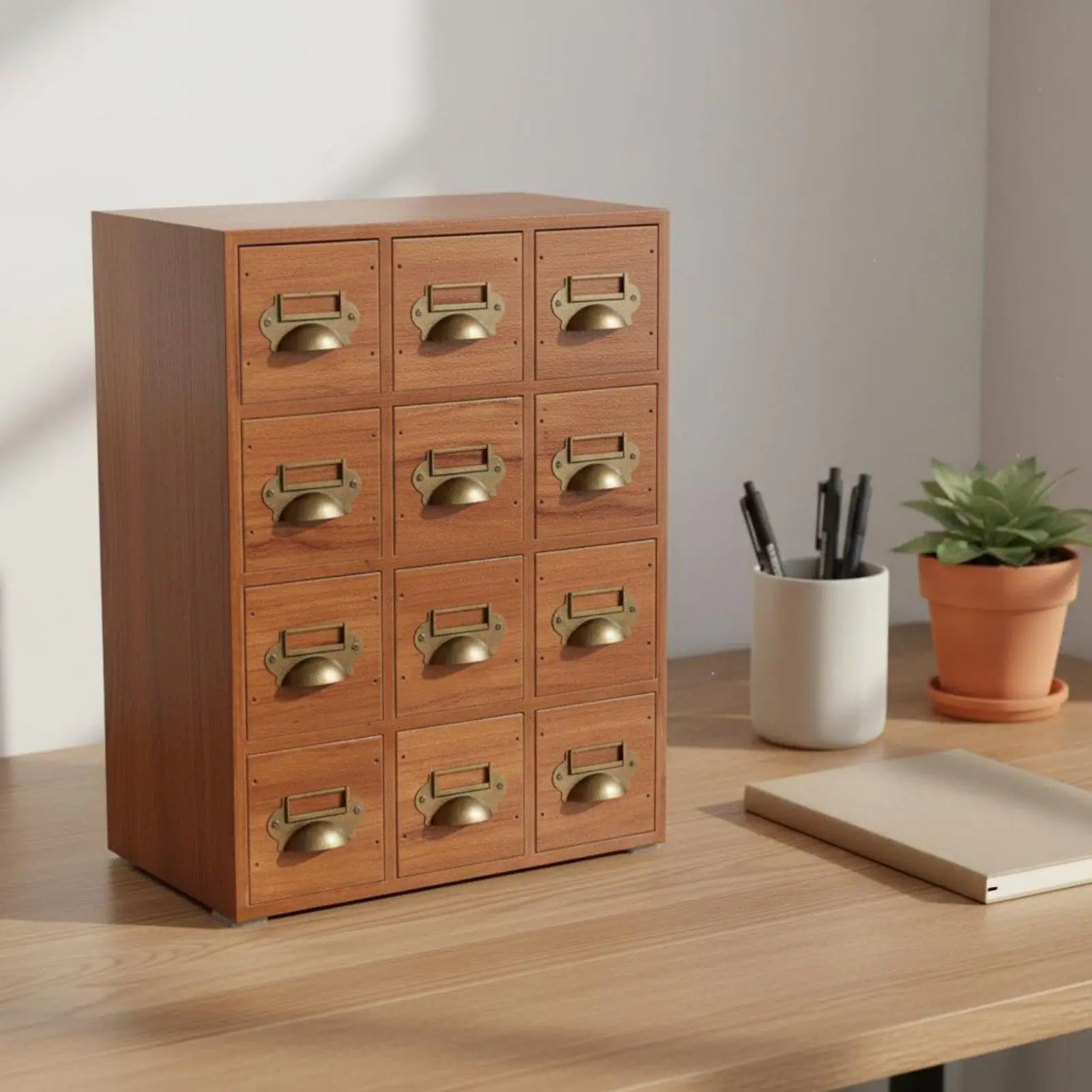 Japanese Design Multi-Drawer Desk Organizer Wooden Drawer Box