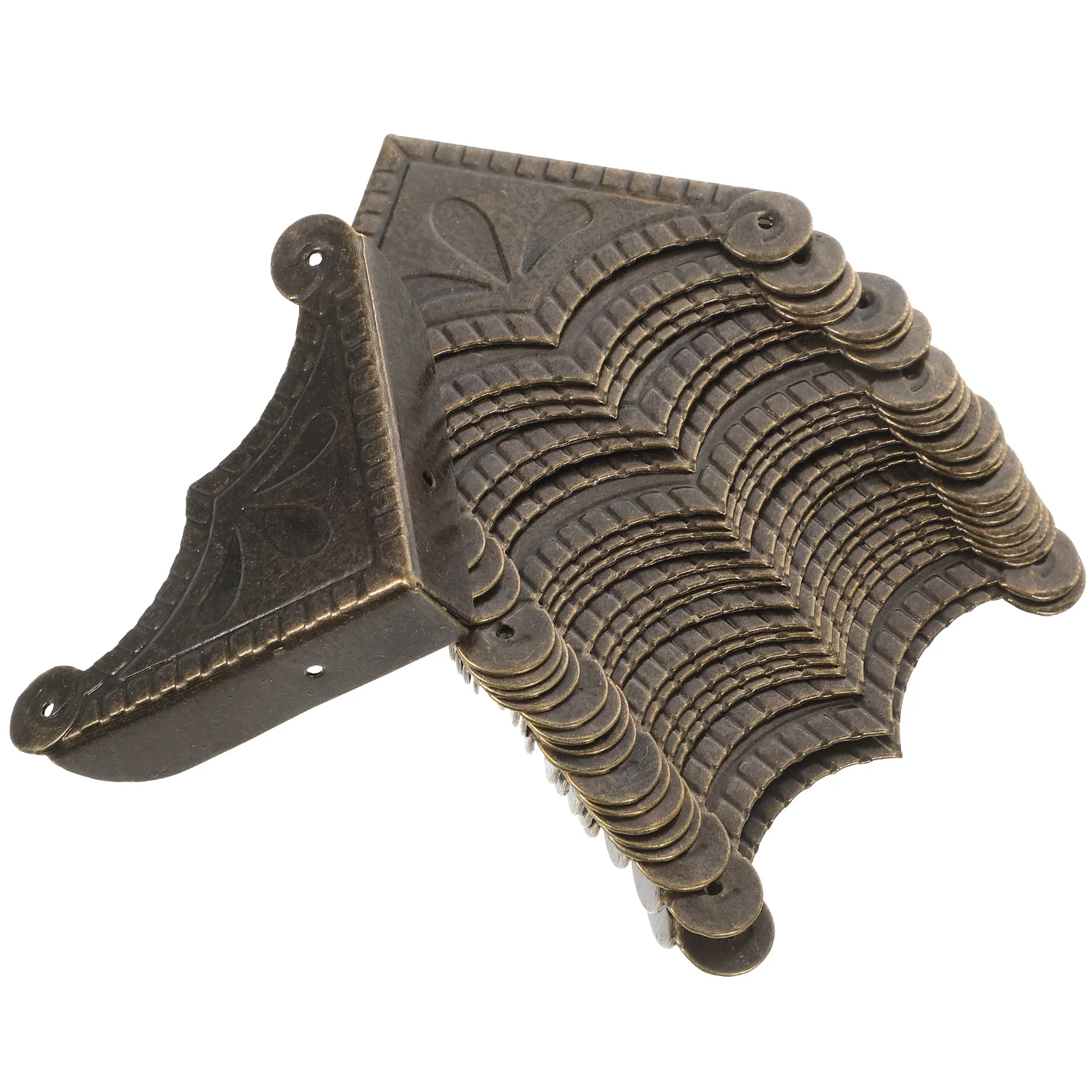 

30pcs Iron Corner Protectors Vintage Style Box Edge Guards Metal Furniture Decor Cabinet Desk Edge Protector Dust for Safety