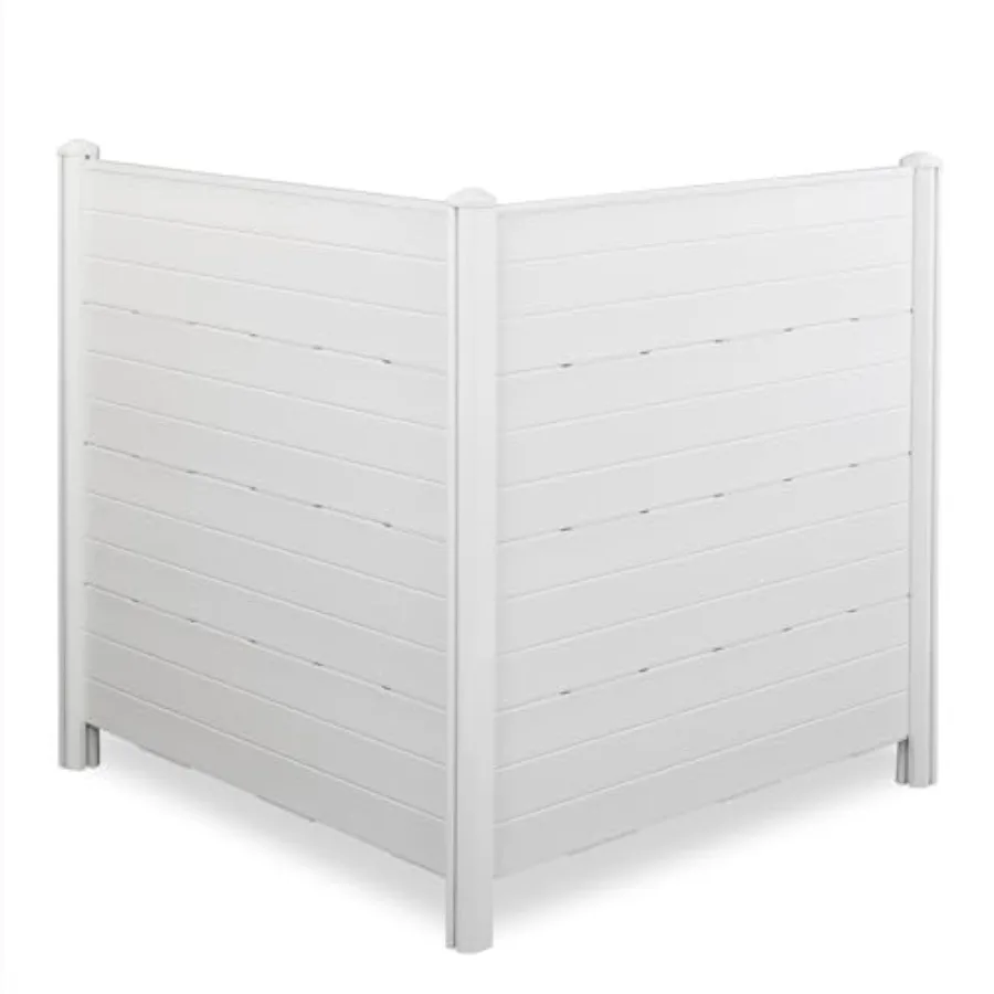 

Outdoor privacy screen fence panels for garden and air conditioner use white PVC-coated polyester fabric 2 panels 47.2H x 45.6W