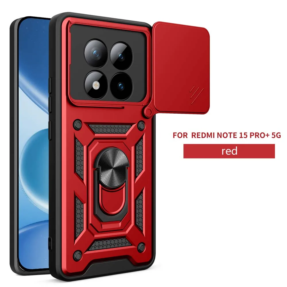 Stoßfeste Panzerhülle für Redmi Note 15 Pro / + Autohalterung Handyhülle für Redmi Note 15 4G 5G Kameraobjektivschutz Fundas