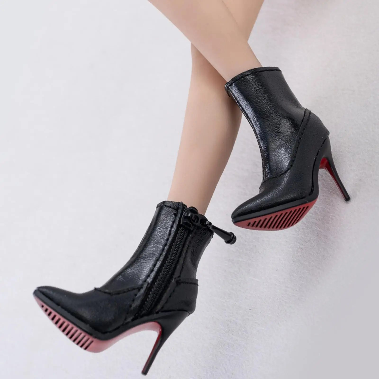 

Коллекционные аксессуары для кукол: женские ботинки на высоком каблуке из микрофибры для фигурок 1/6