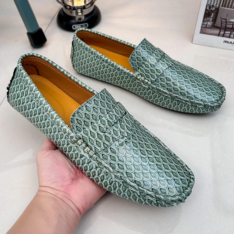 

YRZL Leather Loafers Mens Driving Shoes Slip on Shoes Men High Quality Comfortable Big Size Man Classic Casual Loafers Mens