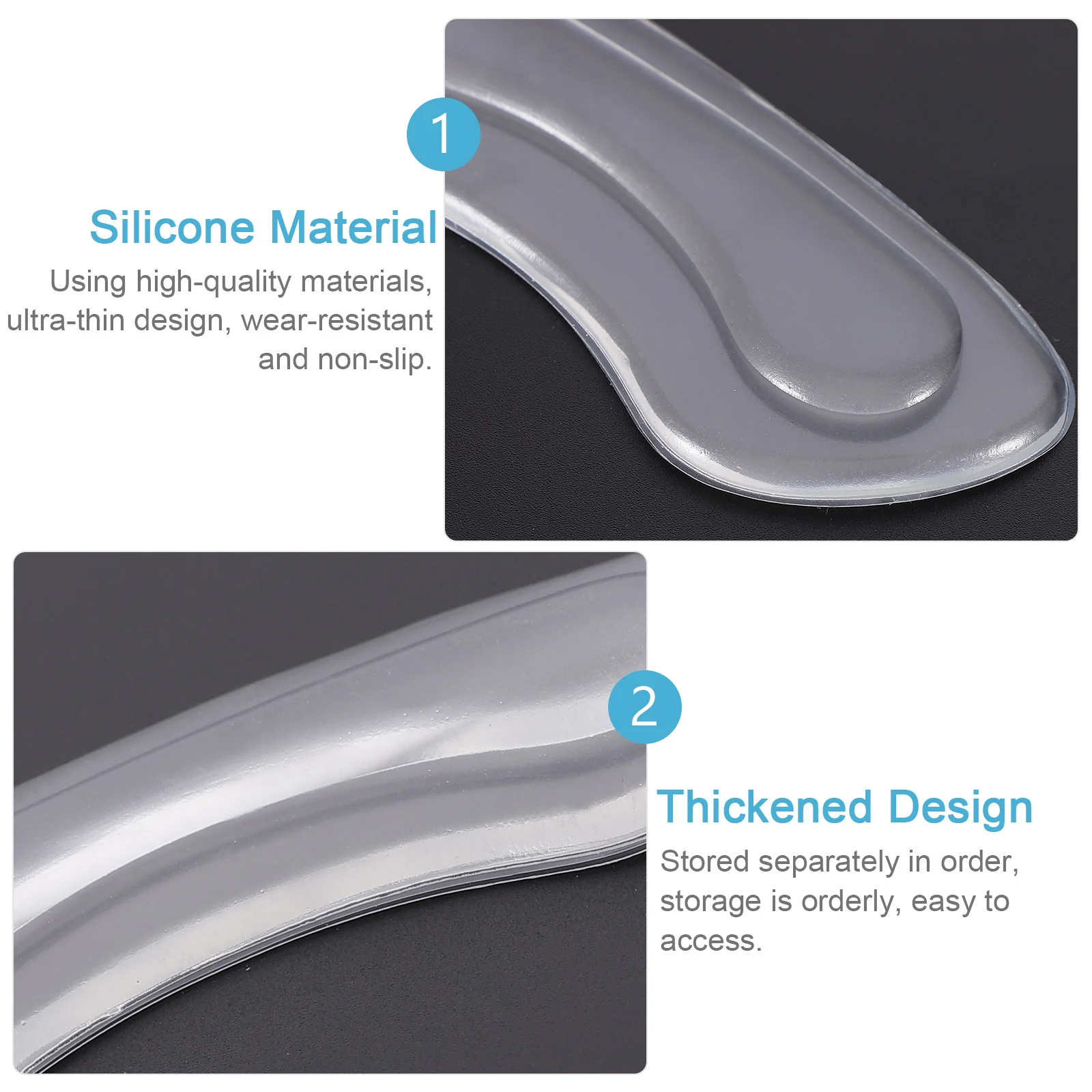 

20Pcs Ultra-Thin Silicone Heel Pads Invisible Durable Heel Grips for High Heels Boots Sports Shoes Breathable Pain Relief