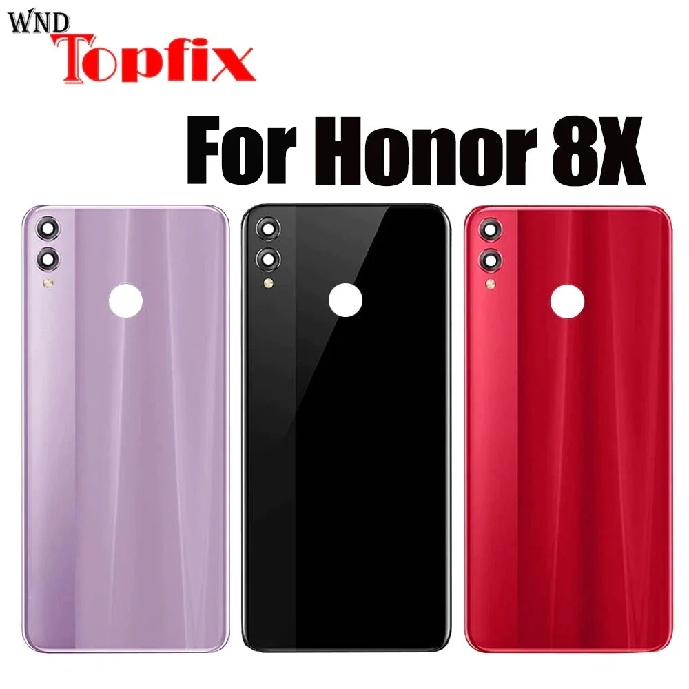 

Крышка батарейного отсека для Honor 8X JSN-L21, задняя стеклянная панель, корпус задней двери, чехол для HUAWEI Honor 8X, крышка батарейного отсека с объективом камеры