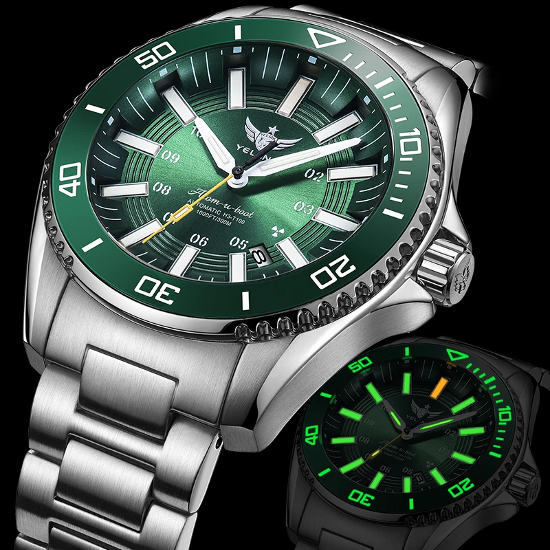 Yelang V1032  44MM NH36 Automatic Dive Watch 300M Waterproof Men\'s Watch Luminous Mechanical Sport Wristwatch For Men Reloj