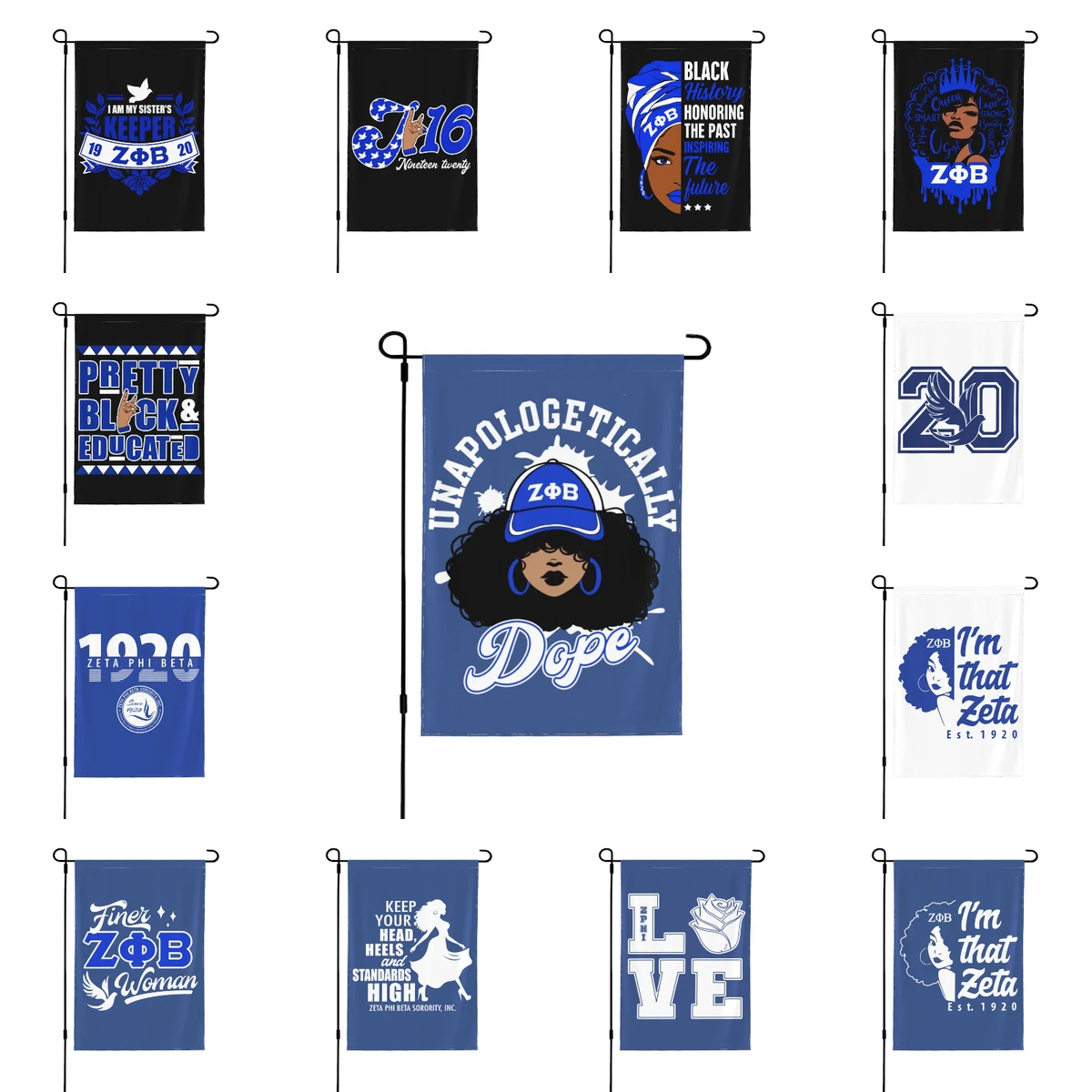 Zeta Phi Beta ZPB Sorority Garden Flag Double-sided Printing Decorative Flags Yard Banner Holiday Flag Party Outdoor Home signs