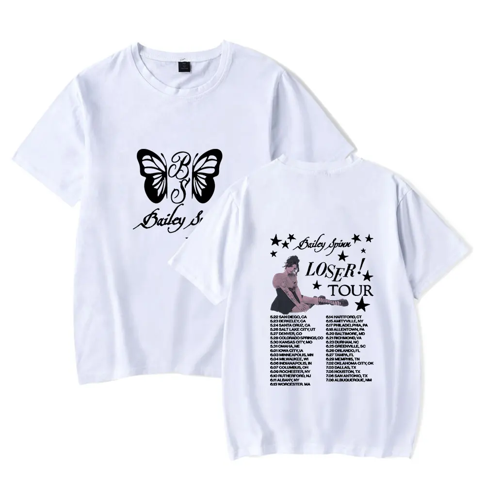 تي شيرت Bailey Spinn Loser Tour 2025 برقبة دائرية وأكمام قصيرة تي شيرت جرافيك للرجال/المرأة ملابس الشارع
