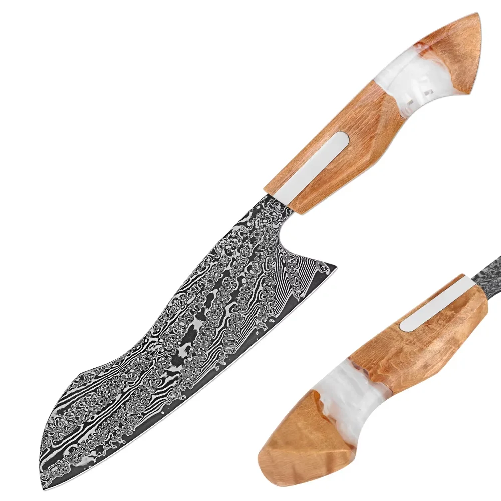 

Santoku Knife 7 Inch Japanese Damascus Chef Knife for Meat & Vegetables Sharp Professional Kitchen Knife Premium Cooking Knives