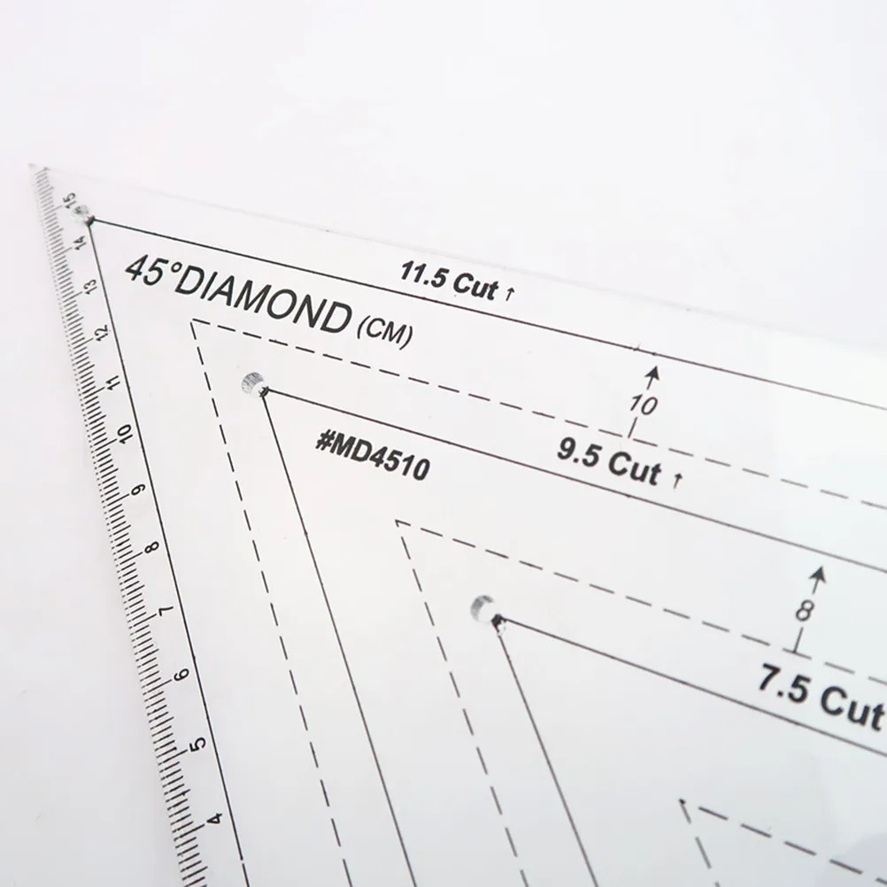 Rhomboid Quilting Ruler 45 Degree Transparent Plastic Template Accurate Marking Scale for Sewing Cutting Crafts Clothes Making view 6