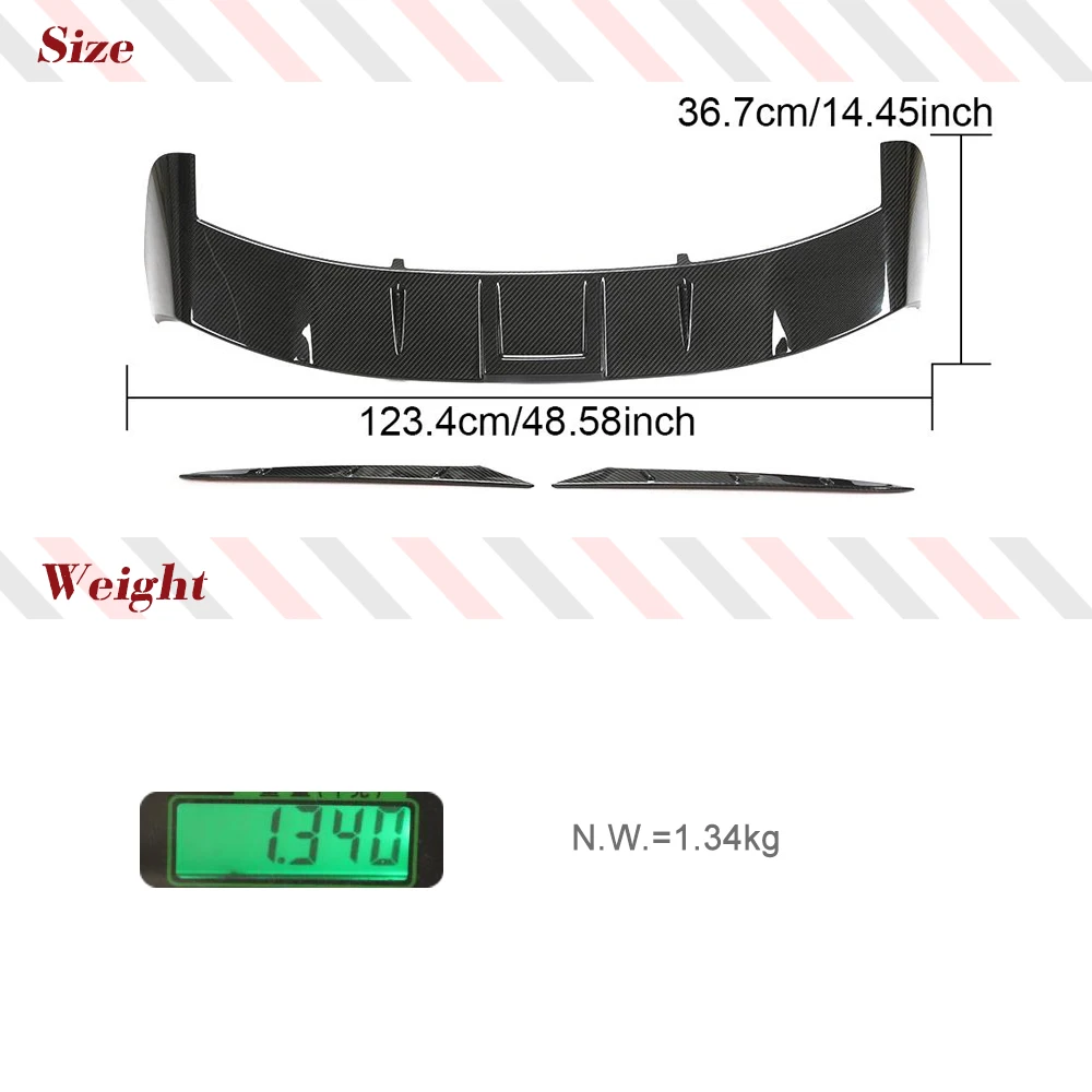 جناح سبويلر للسقف الخلفي للسيارة من الكربون الجاف لأودي RS6 C8 أفانت 2019-2023 أطقم هيكل السيارة للنافذة الخلفية