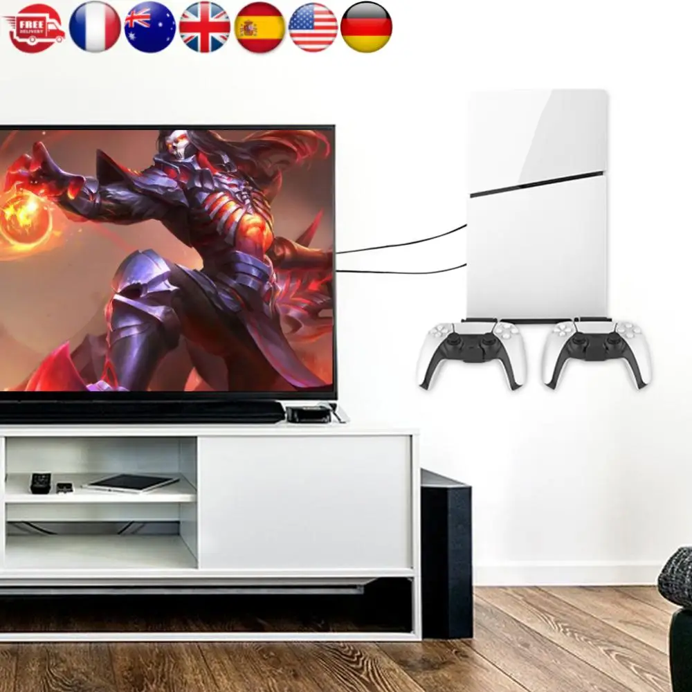 

Комплект настенного крепления Консольная подставка с держателем контроллера Вертикальная подставка для PS5 Slim Digital Edition и Disc Edition