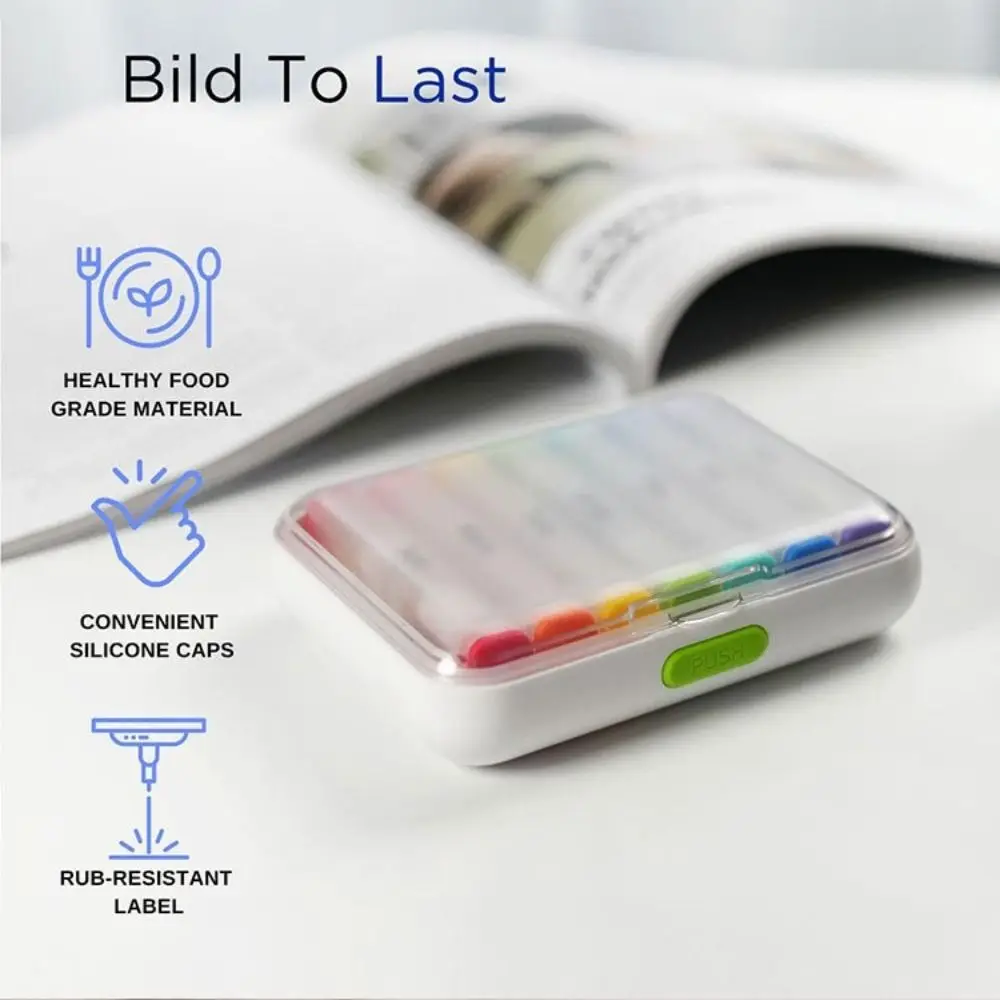 

14 Grid 7-Day Pill Organizer Dust-proof Moisture-proof Weekly Pill Case Week Mark Waterproof Medicine Storage Box