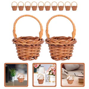 Hanabass Mini gewebter Korb, Miniaturblumenkorb, Dolhose, kleines Geschenk von Osterbonbons, Partybevorzugungen 7 Hauptverkäufe Pascoa -Körbe - №4