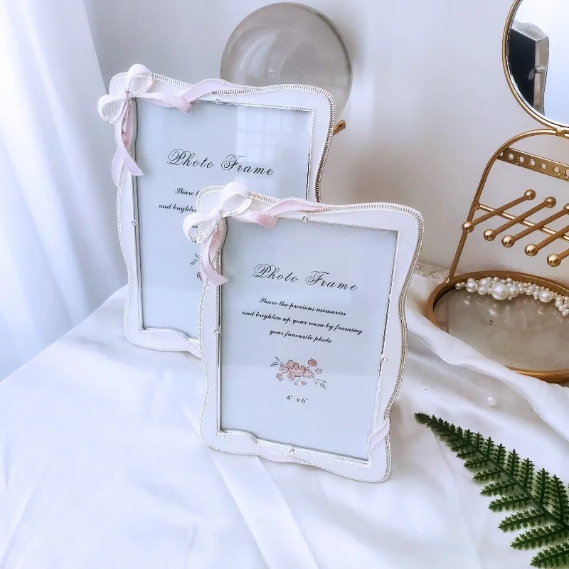 6 Inch 7 Inch Diamond Bow Metal Photo Frame Light Luxury Gift Home Decoration Creativity Photo Frames Оргстекло Cerceve 액자 Foto