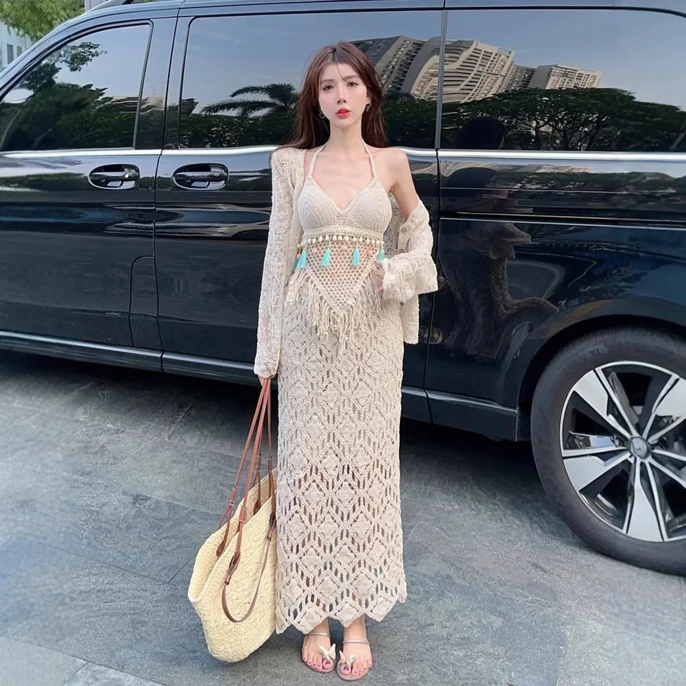 ヴィンテージスカート女性服原宿カジュアルボヘミアン旅行中空アウトファッション服ヴィンテージレース夏のストリート