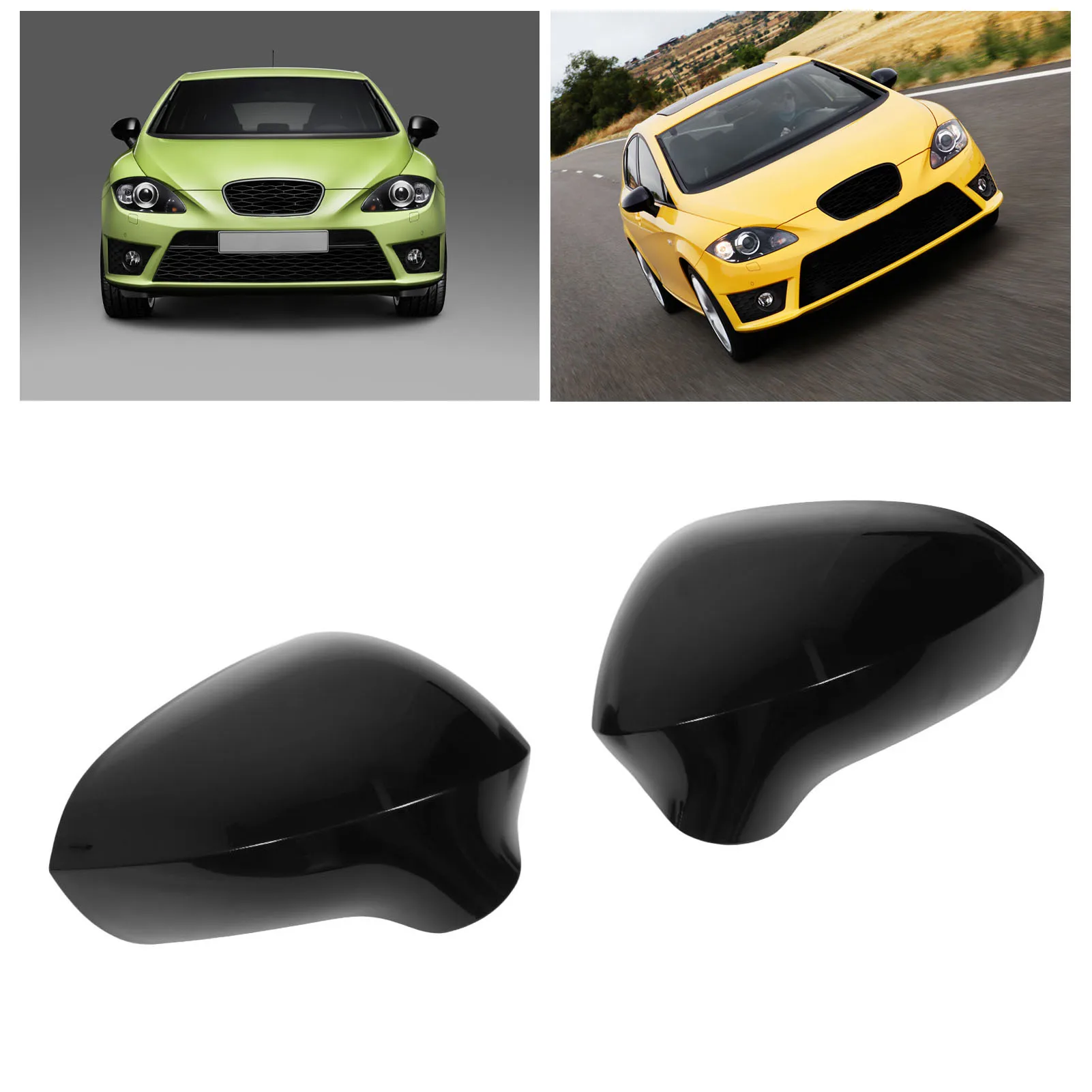 2Pcs Rearview Mirror Cap 1P0857537 Left And Right Dustproof Exterior Side Wing Mirror Cap For SEAT Leon Mk2 1P 2009-2012