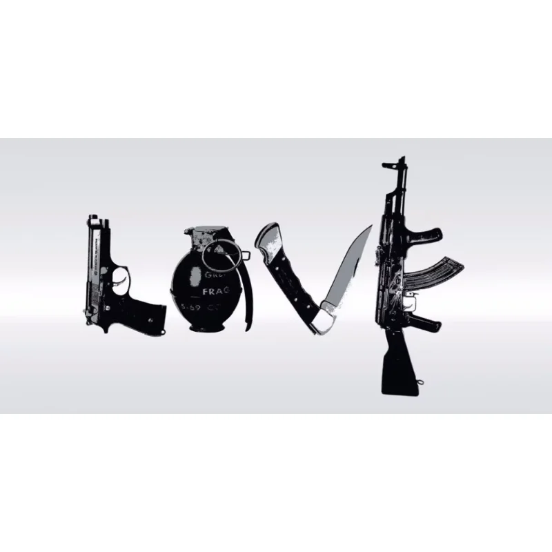 Home Decor Weapons Anti-War ative Graffiti-Silk Art Poster Wall Sticker Decoration Gift