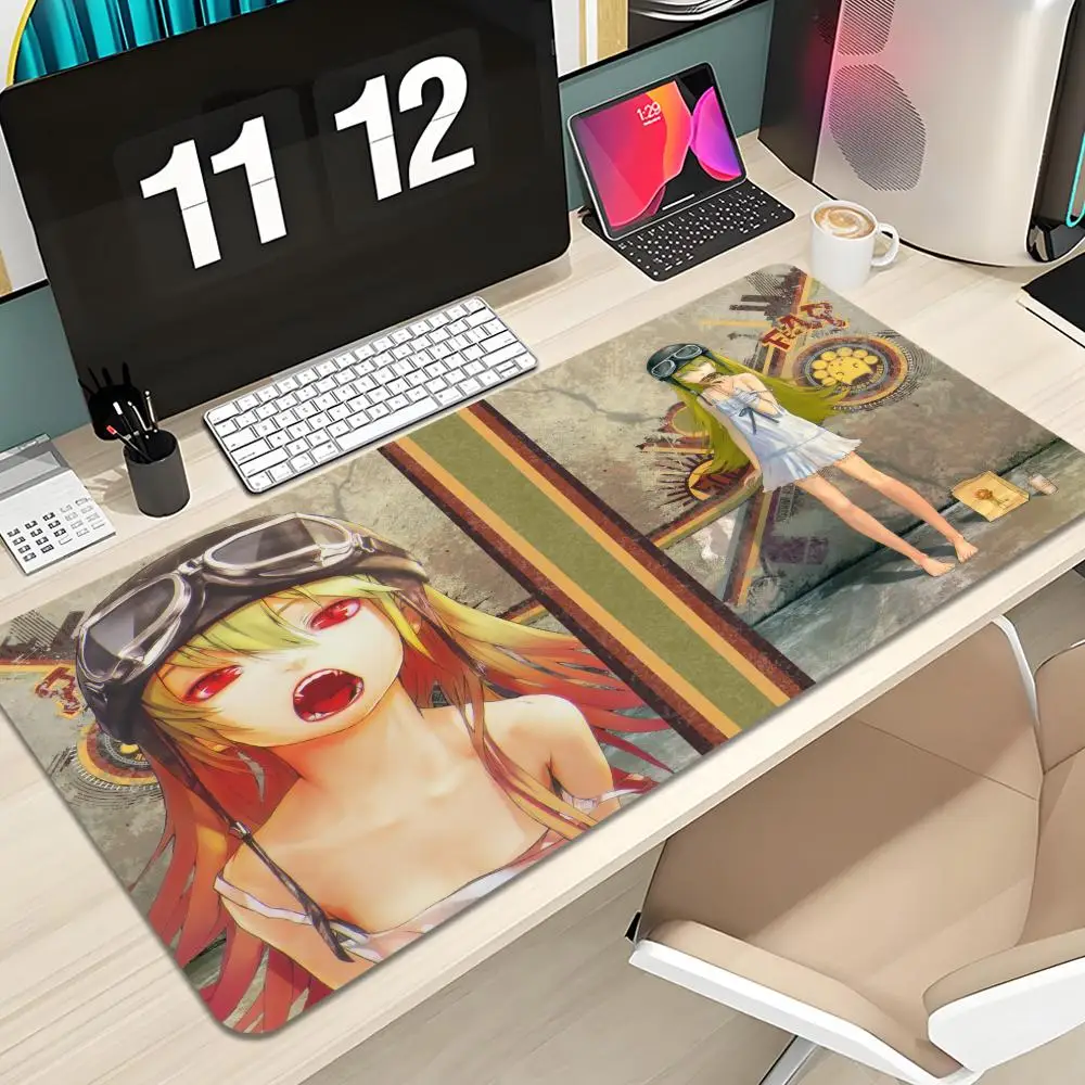 

Oshino Shinobu Monogatari Series Mouse Pad Keyboard Mousepad large 1200X600 mm Desk Mat PC Gamer Office Carpet Home Table pad