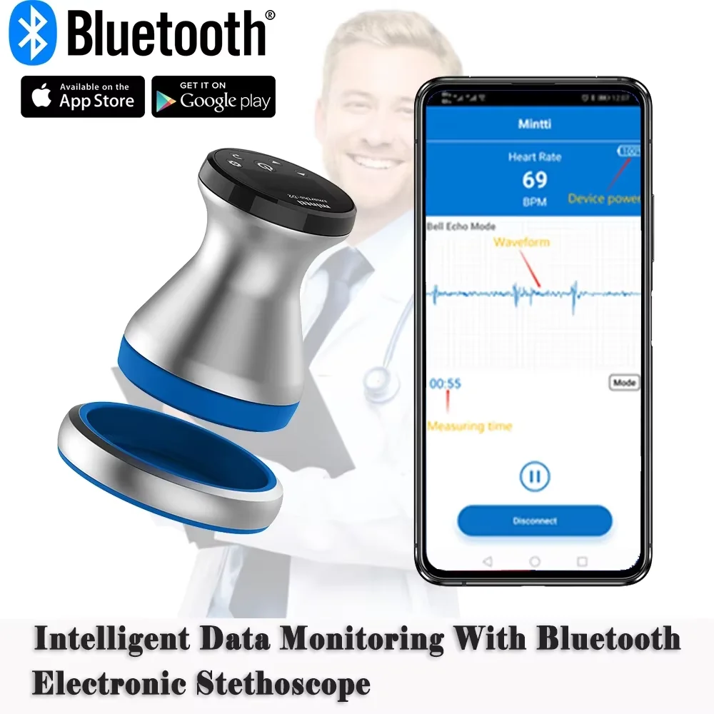 Intelligent Wireless Bluetooth Stethoscope For Real-Time Transmission Of Cardiopulmonary Electronic Stethoscope With Application