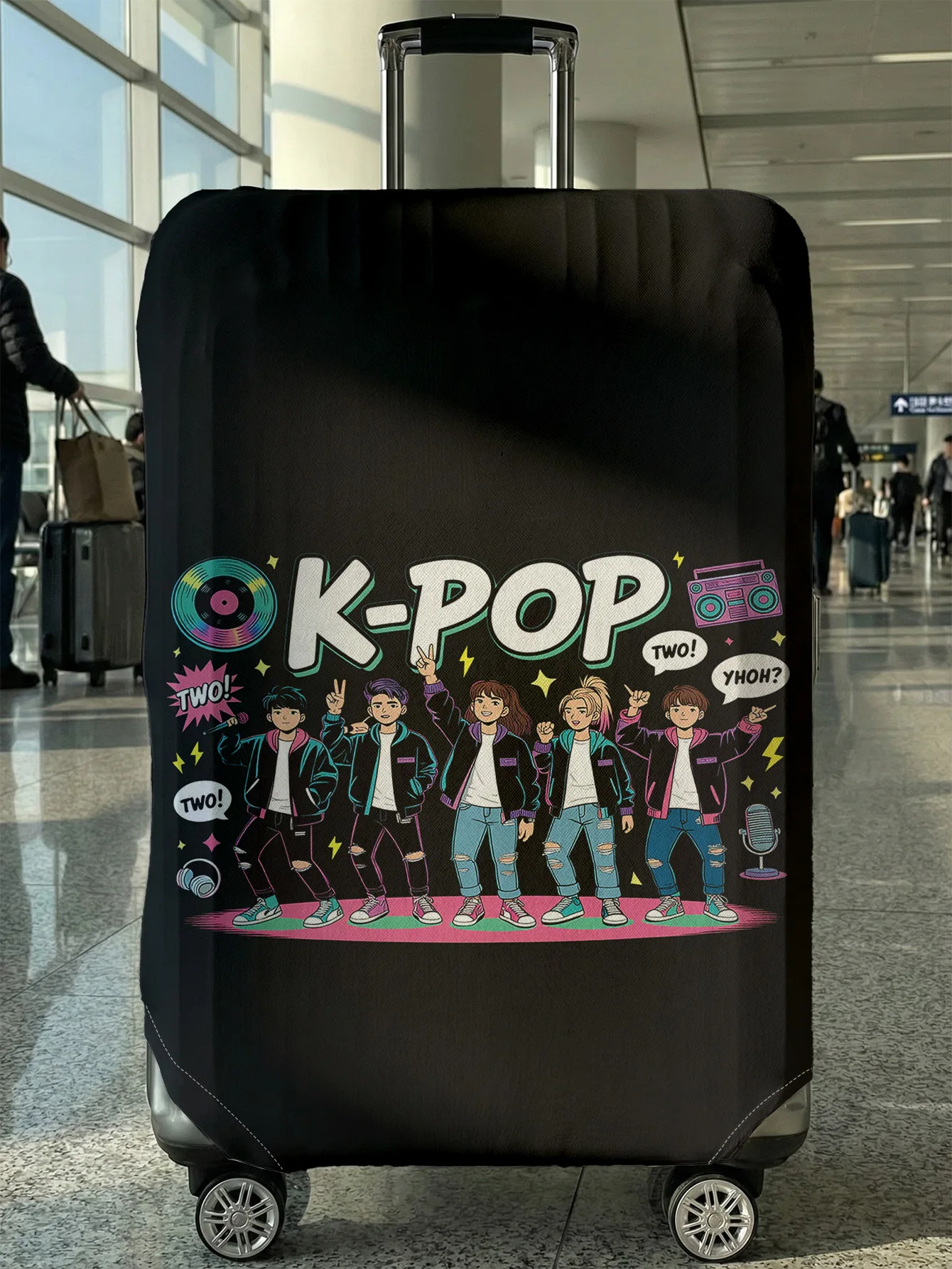 

Защитный чехол для чемоданов корейской группы-айдол-групп, подходит для чемоданов размером 18-32 дюйма, перчатки для ручки чемодана, дорожные аксессуары.