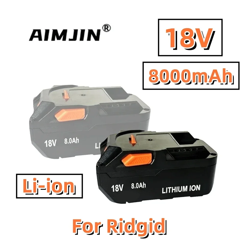 

For AEG 18V Battery 8.0AH Lithium-Ion Battery For RIDGID R840087 R840085 L1815R L1850R L1830R R840083 Series Cordless Power Tool