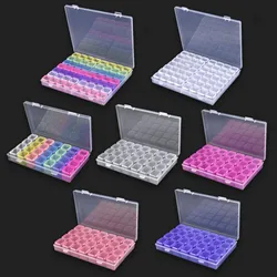 28 Girds Adjustable Plastic Storage Box With Label Sticker For Jewelry Nail Art Diamond Painting Accessories Container Boxes