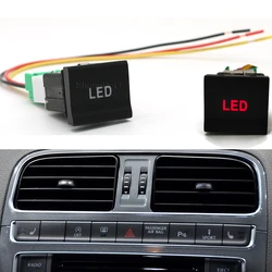 1PC Auto Accessories Car Red LED Light LED Switch Battery Power Supply Button Switch for vw polo 6c 2014 2015 2016