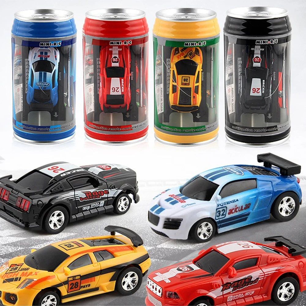 Mini RC Car Coke Can Radio Remote Control Micro Racing Car 6 Colors High Speed Drifting Racing Car For Kids Birthday Gifts