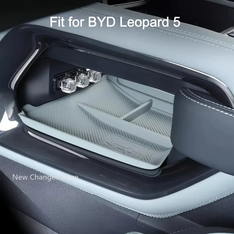

Car Center Console Down Storage Box Fit for BYD Leopard 5 Modified Auto Center Console Silicone Storage Box Car Upgrade Parts