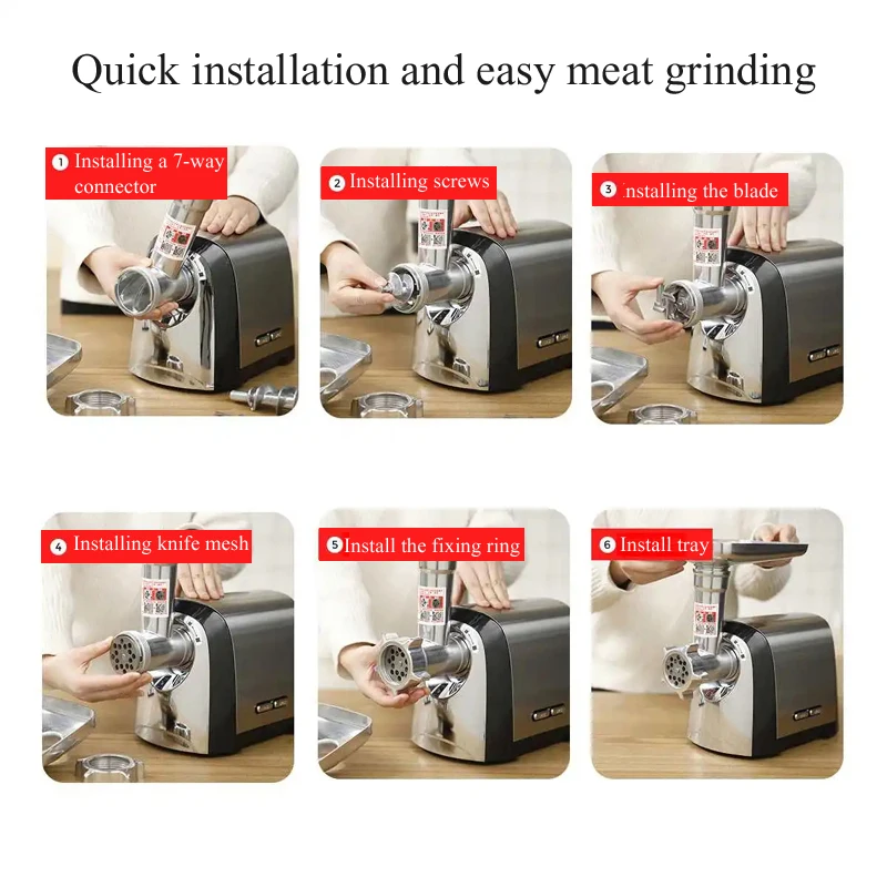Meat Grinder, Sausage Stuffer, Electric Meat Mincer Sausage Stuffer Maker Heavy Duty Mincer for Home Kitchen & Commercial Using