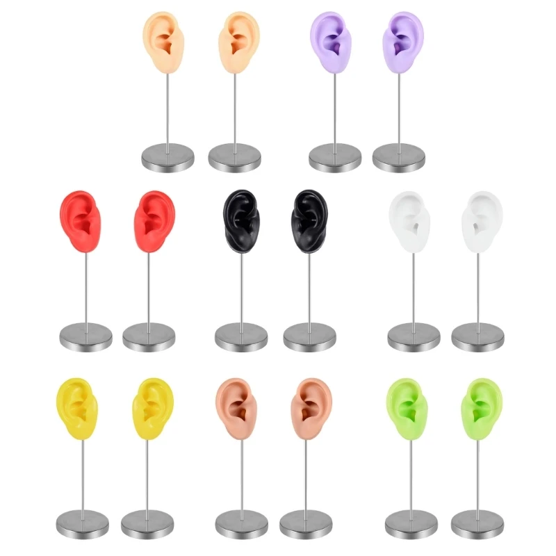 Realistic Soft Silicone Ear Model Practical Ear Studs Display Props Realistic Left and Right Human Ear Mannequin