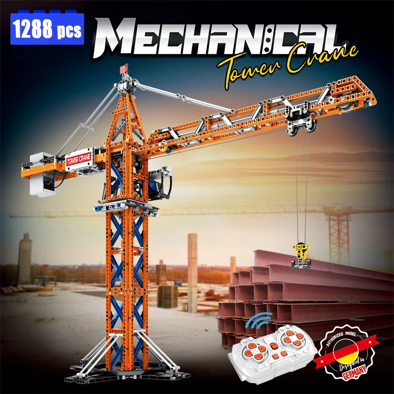 

IN STOCK New RC Tower Crane Building Blocks Model MOC Idea Technical City Engineering Bricks Toys for Boys Christmas Gift Set