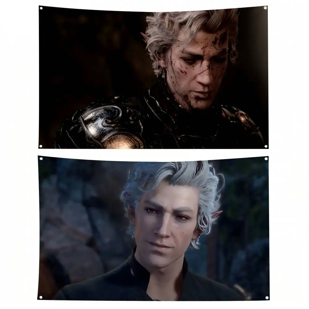 1oc لعبة أنيمي Astarion Baldur بوابة العلم لافتات أربعة حفرة العلم البوليستر ديكور خارجي غرفة الجمالية