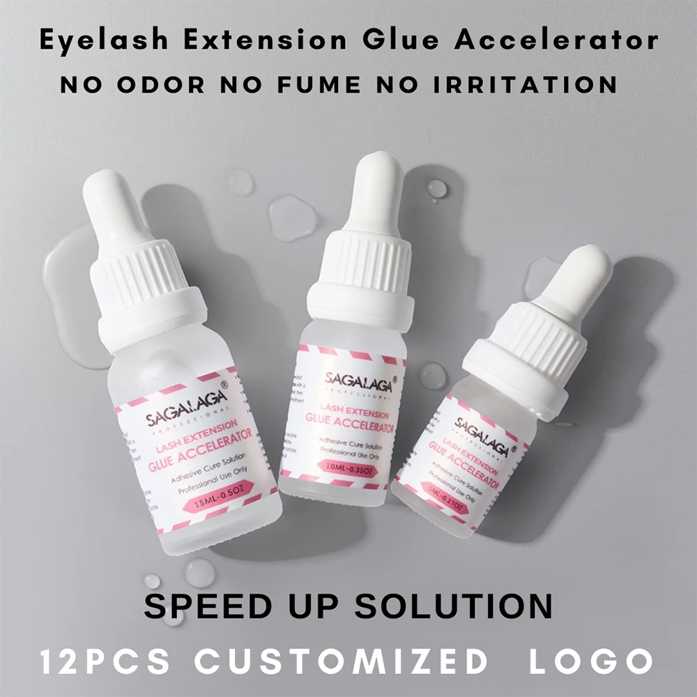 15ml Lash Glue Accelerator for Eyelash Extension Glue Aid Speed up Cure Time Long Lasting Waterproof Custom Private Label