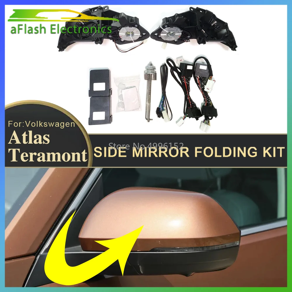 For Volkswagen Atlas Teramont 2017-2022 Car Side Mirror Folding Kit Rearview Mirror Folding Motor Engine Electric Power Mirror