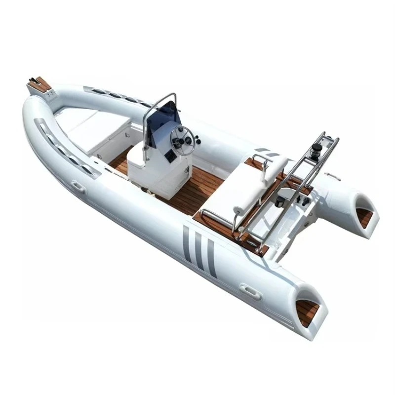 2026 New 16ft Fiberglass 480 High Speed Vessel, Semi-Rigid Inflatable Boat Equipped Teak Floor for Saltwater Fishing